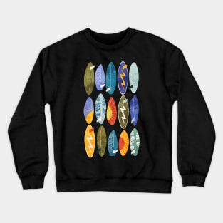 Surfboard on orange Crewneck Sweatshirt